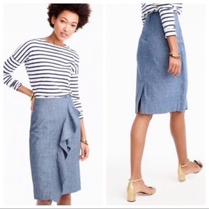 J. Crew Chambray Denim Skirt